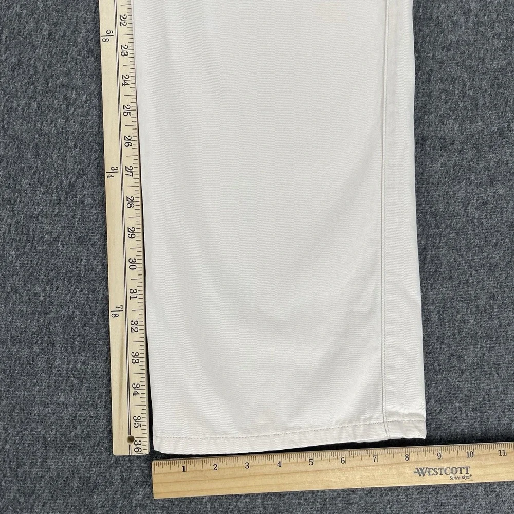 Peter Millar Pants Mens 38x36 Cream White Chino Straight Leg Preppy Casual Crown